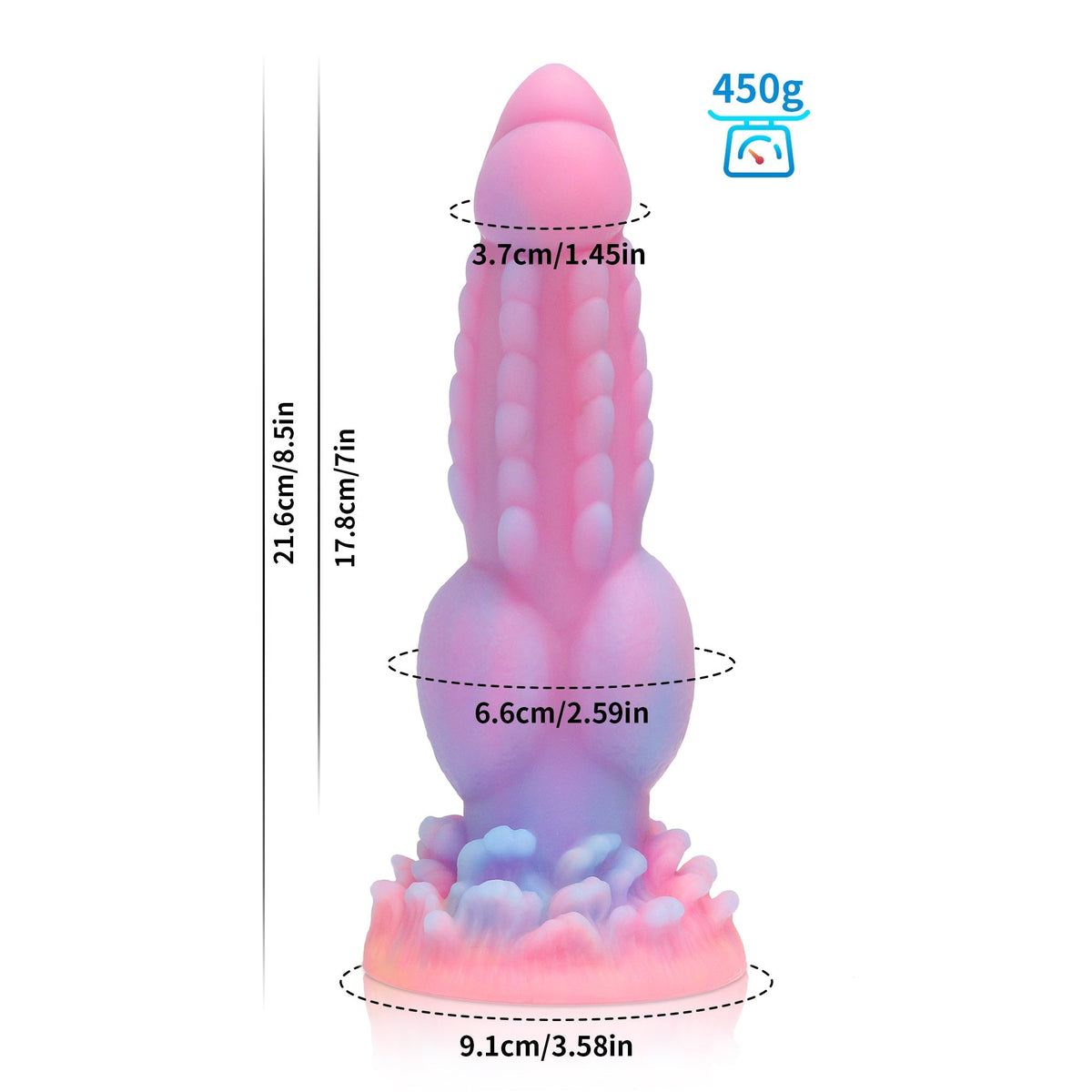 Wymiary: 21,6 cm długości i węzeł 6,6 cm