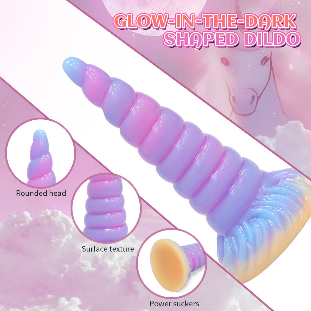 Elastyczny zwężany trzon unicorn dildo
