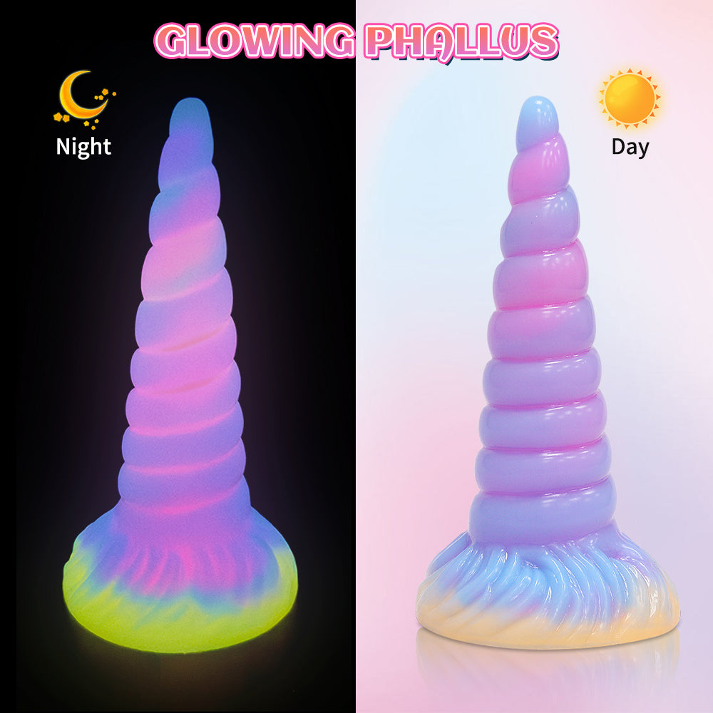 Pastelowe unicorn dildo świecące w ciemności