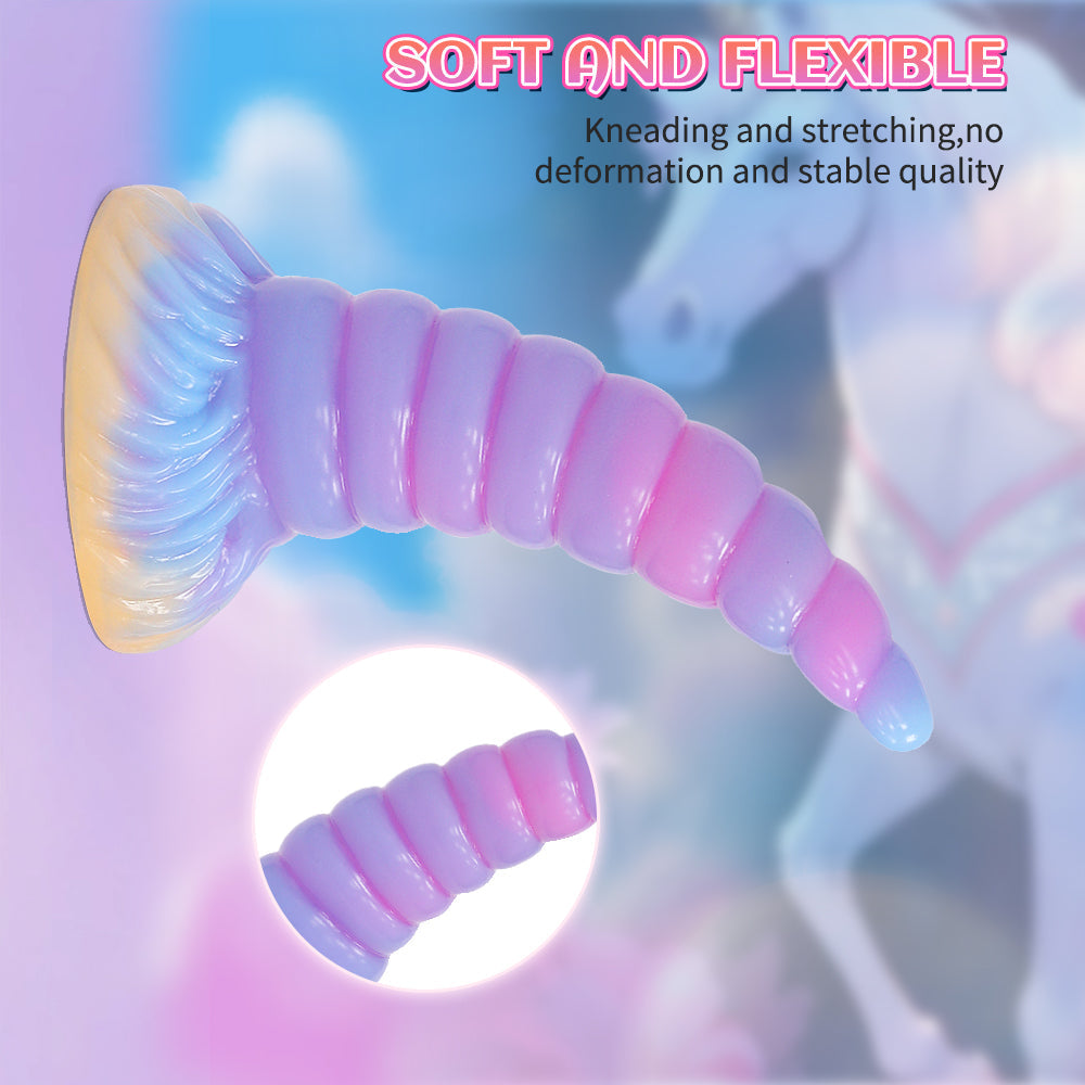Szeroka przyssawka pastelowego dildo
