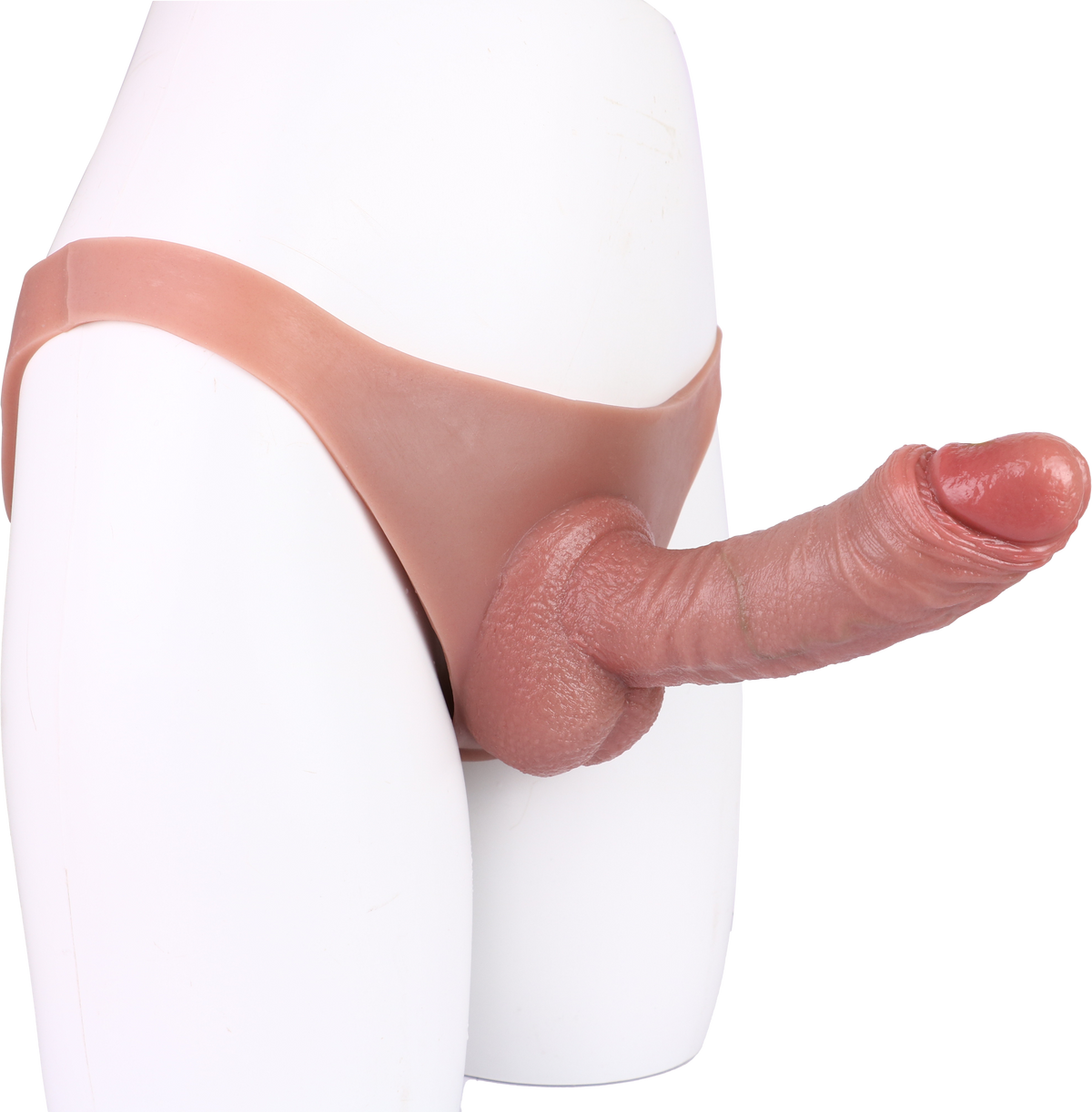Majtki z dildo i realistycznym pustym trzonem