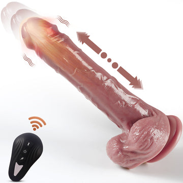 Automatic dildo silikonowe z pilotem i przyssawką