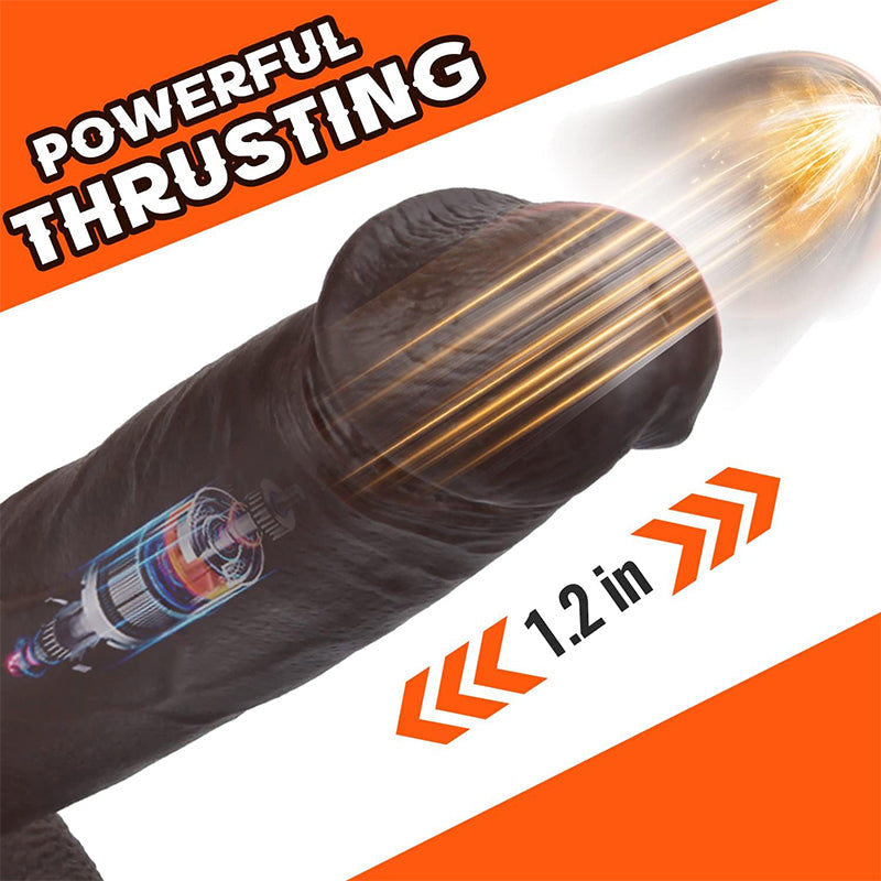 Ruch posuwisty czarnego dildo o skoku 1,2 cala