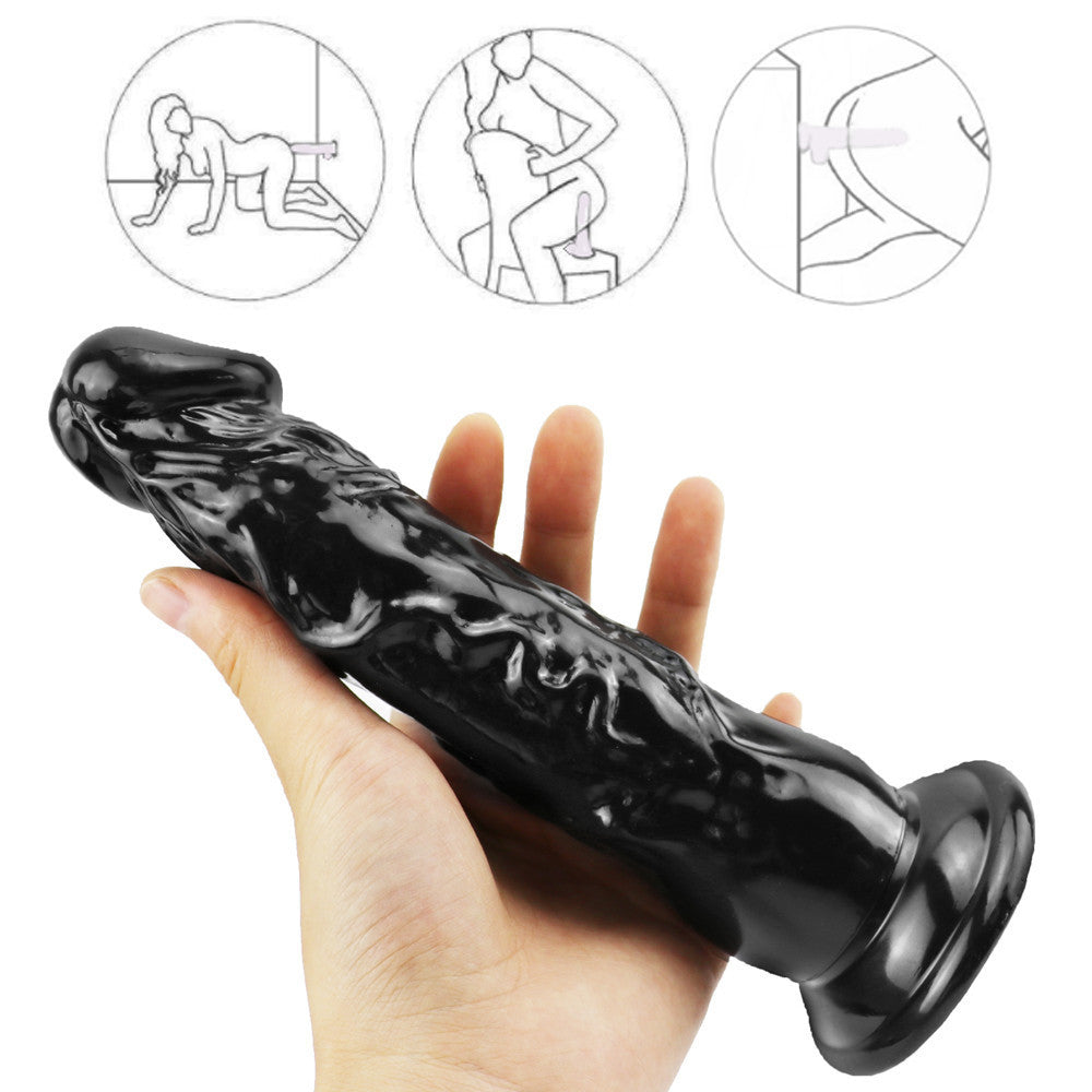 Czarne dildo realistyczne z przyssawką