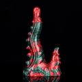 Czerwono-zielone tentacle dildo z dwoma ramionami