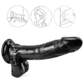 Boczne ujęcie zakrzywionego czarnego dildo