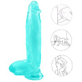 Zielone realistyczne dildo ustawione pionowo na przyssawce