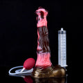 Różowo-czarne horse dildo z podwójnym węzłem — schemat wymiarów wariantu
