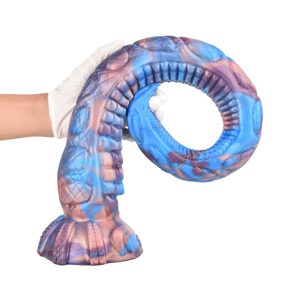 Niebieskie tentacle dildo o fantazyjnej formie