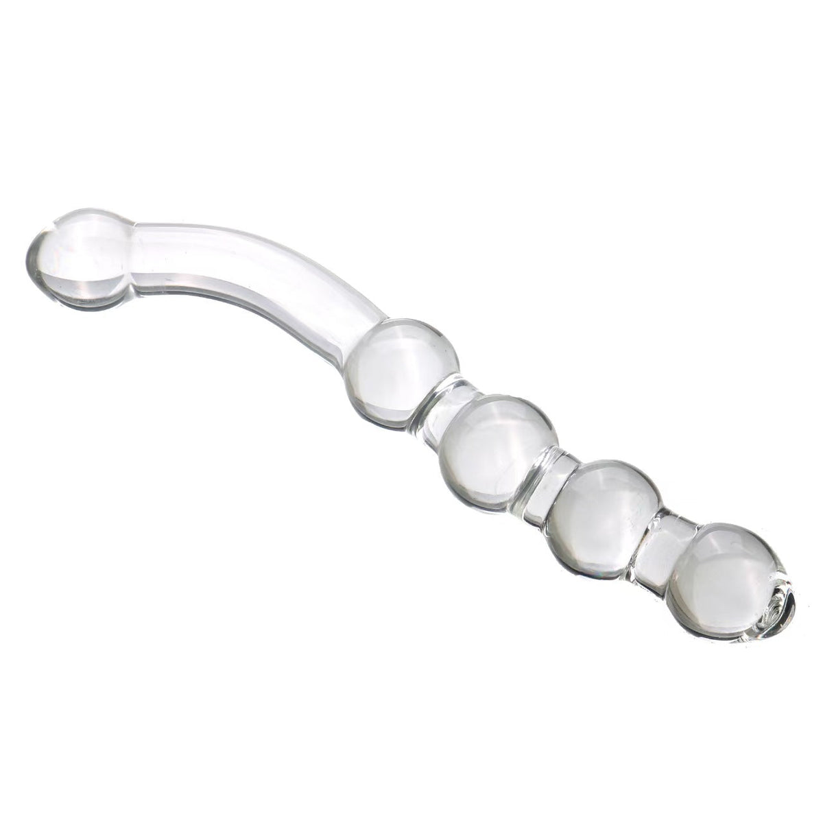 Zaokrąglony uchwyt szklanego dildo