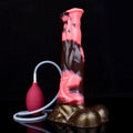 Różowo-czarne horse dildo z podwójnym węzłem — schemat wymiarów kolejnego wariantu