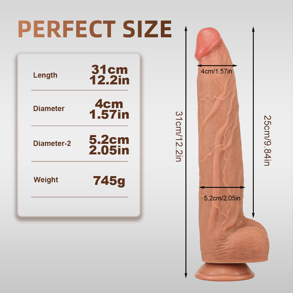 Wymiary anal dildo: 31 cm długości i 5,2 cm średnicy