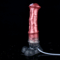 Czerwono-czarne horse dildo z zakrzywionym trzonem