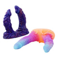 Kolorowe monster dildo dwustronne — dwa warianty na wspólnej podstawie
