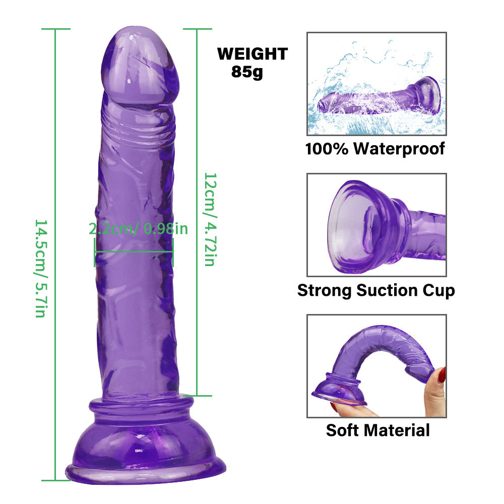 Małe dildo z przyssawką i elastycznym trzonem