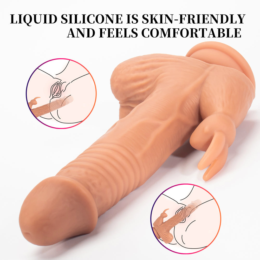 Zewnętrzne ramię rabbit przy dolnej części dildo