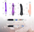 Czarna dildo machine z wymiennymi końcówkami — maszyna na stabilnej podstawie