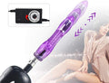 Czarna dildo machine z wymiennymi końcówkami — zbliżenie przyssawek podstawy