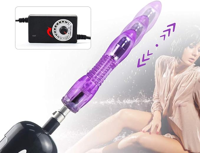 Czarna dildo machine z wymiennymi końcówkami — zbliżenie przyssawek podstawy