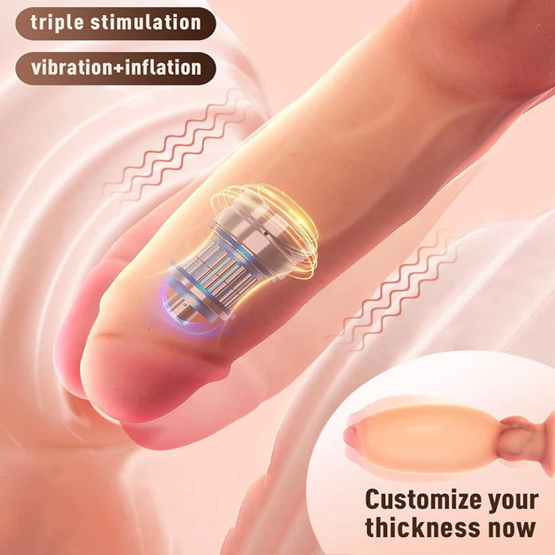 Wibrująca końcówka pompowanego dildo