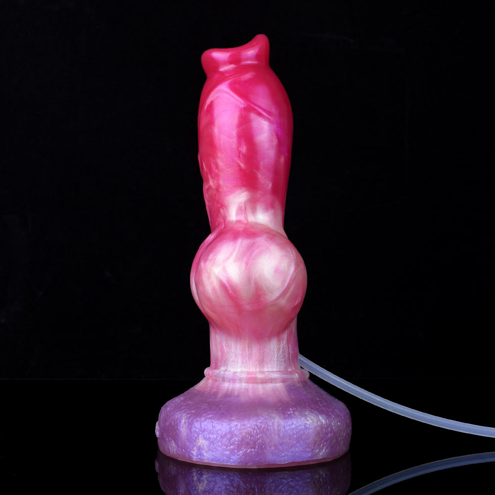 Pompowane dog dildo z podwójnym węzłem — schemat wymiarów pierwszego wariantu