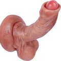 Realistyczne dildo silikonowe z ruchomym napletkiem i przyssawką