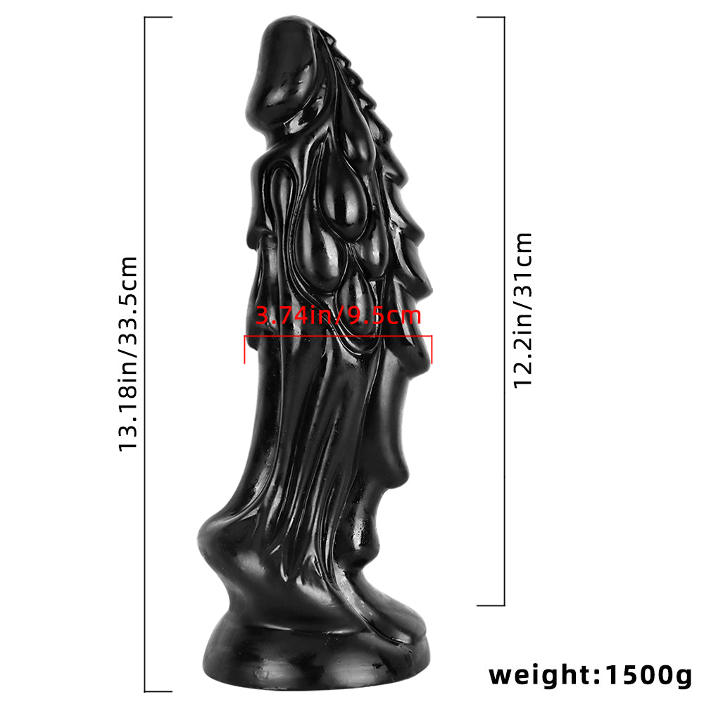 Wymiary dragon dildo: 33,5 cm długości