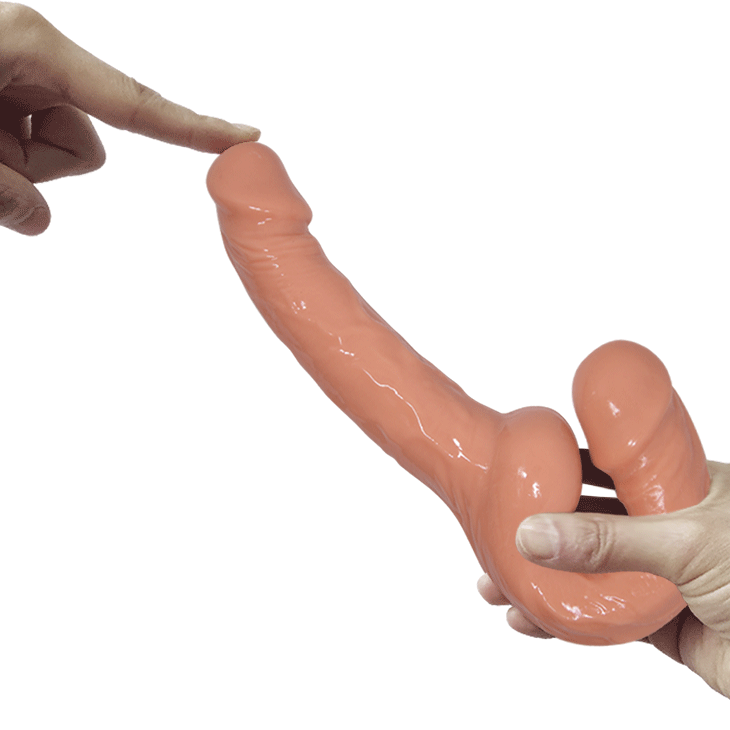 Cieliste strapless dildo z dwoma ramionami