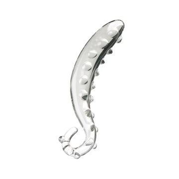 Przezroczyste tentacle dildo ze szkła z wypukłą fakturą