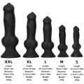Czarne dog dildo z przyssawką — widok kilku produktów po skosie