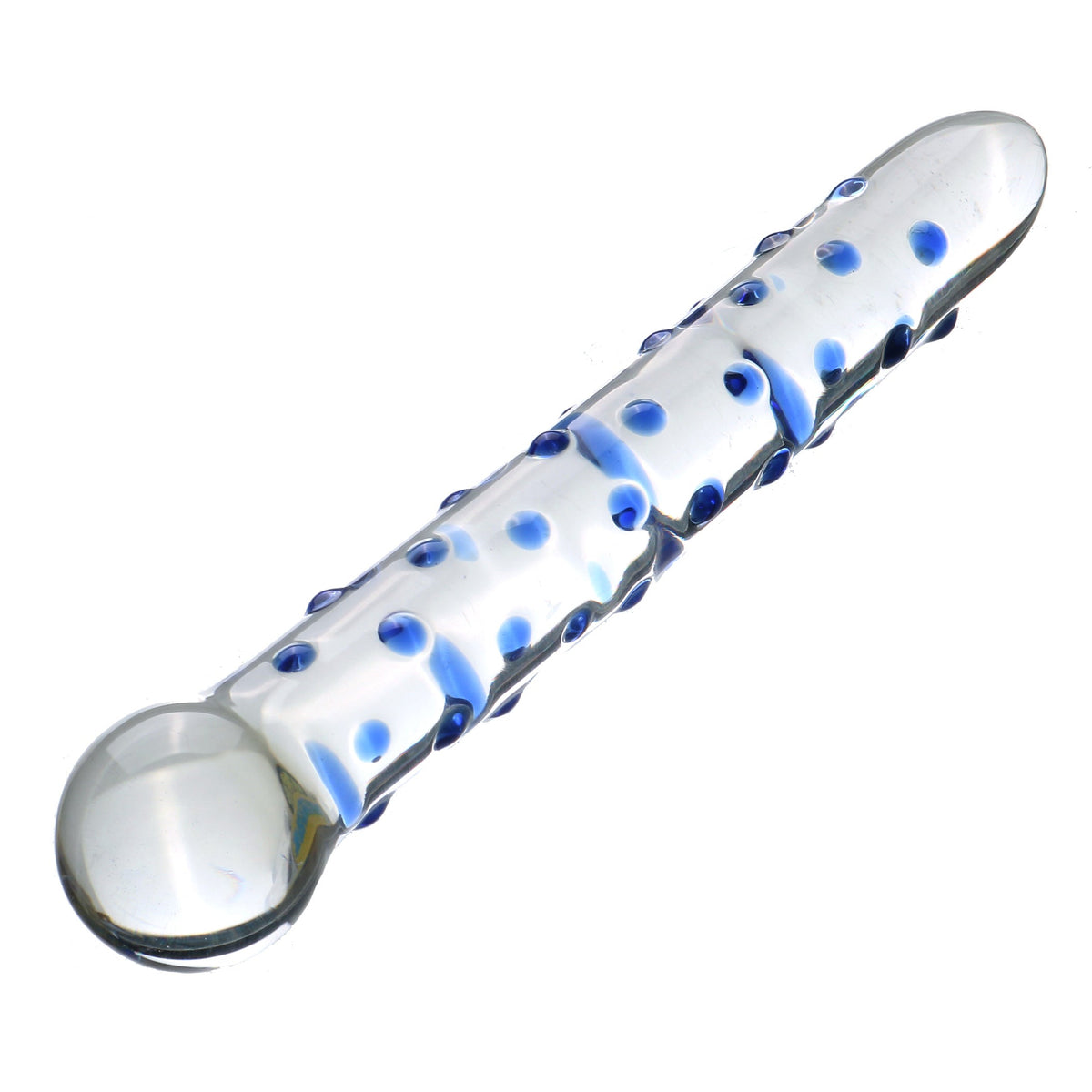 Dwustronne dildo ze szkła z zaokrąglonymi końcówkami