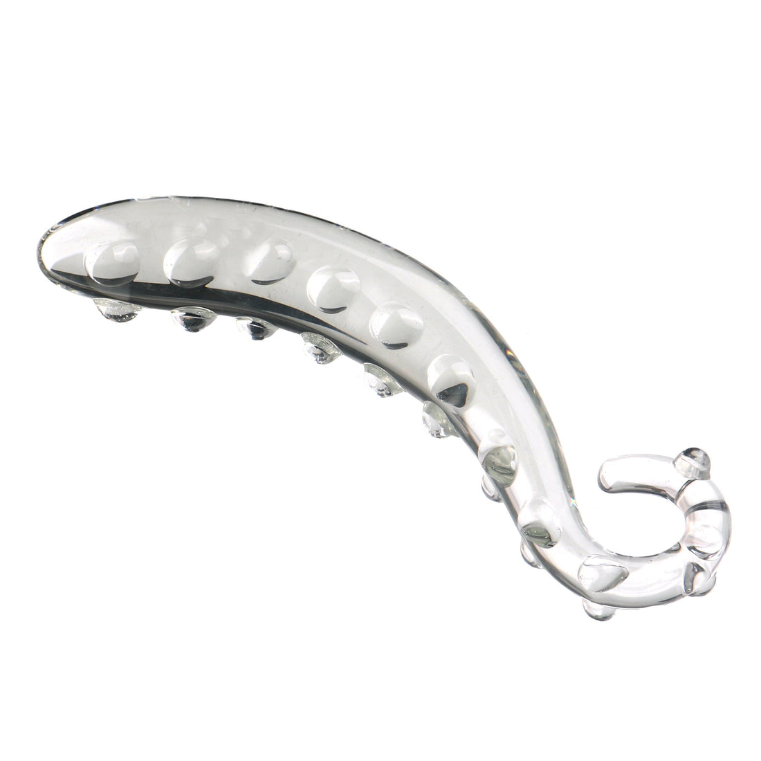 Przezroczyste tentacle dildo ze szkła z wypukłą fakturą