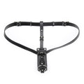 Czarna uprząż strap-on z wymienną końcówką — schemat wymiarów końcówki 13 cm
