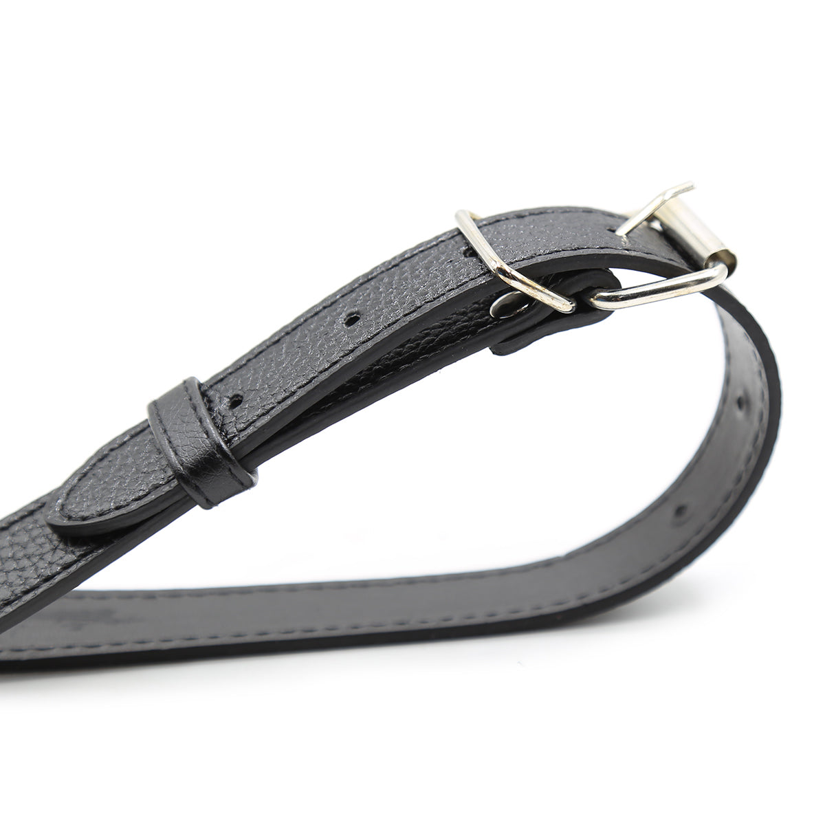 Czarna uprząż strap-on z wymienną końcówką — schemat wymiarów końcówki 18 cm