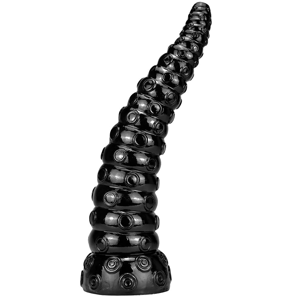 Czarne tentacle dildo z szeroką przyssawką