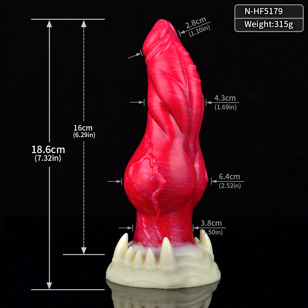 Wymiary dog dildo: 18,6 cm długości