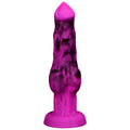 Fioletowe knot dildo z motywem wilka — produkt w widoku pionowym