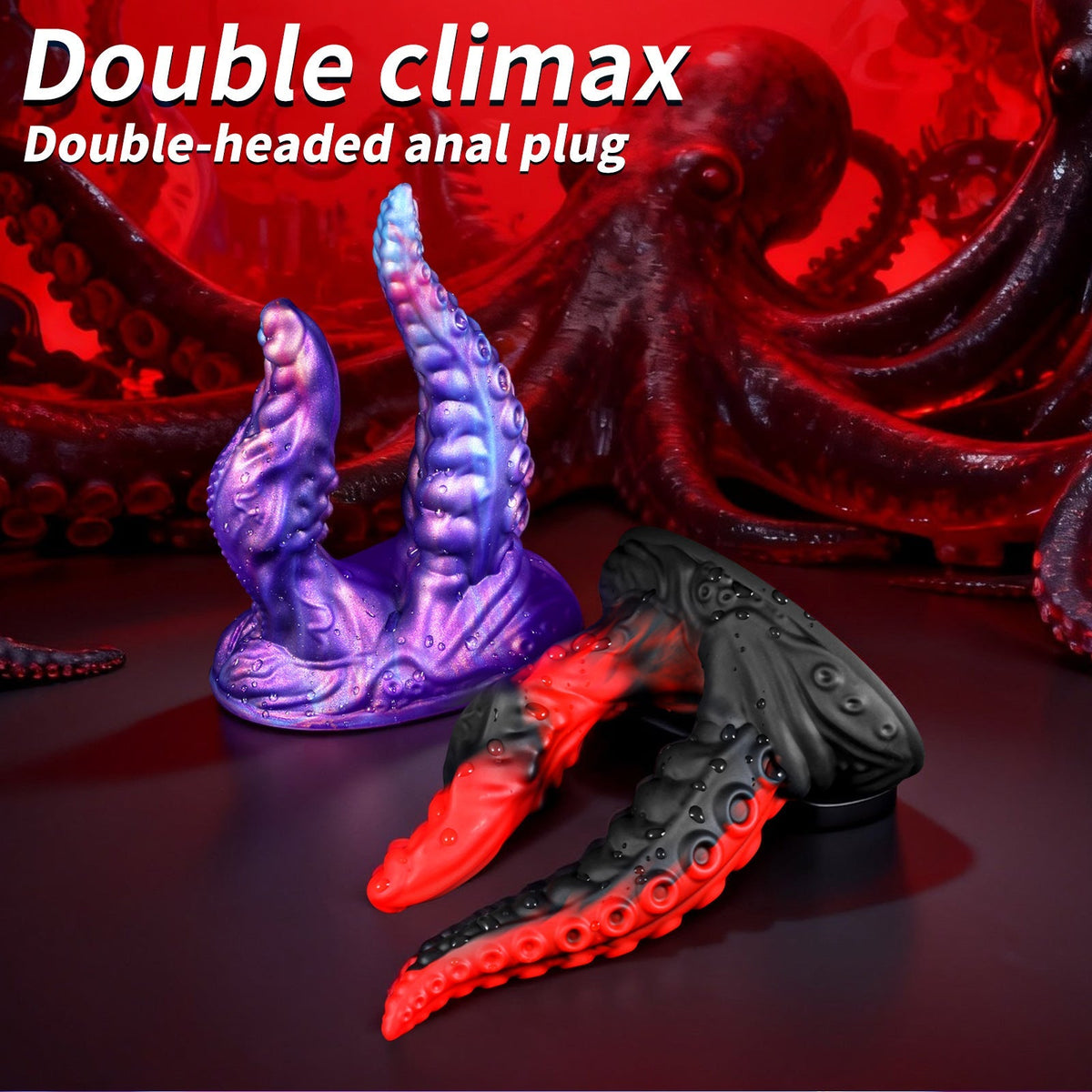Podwójne dildo tentacle do dwóch punktów stymulacji