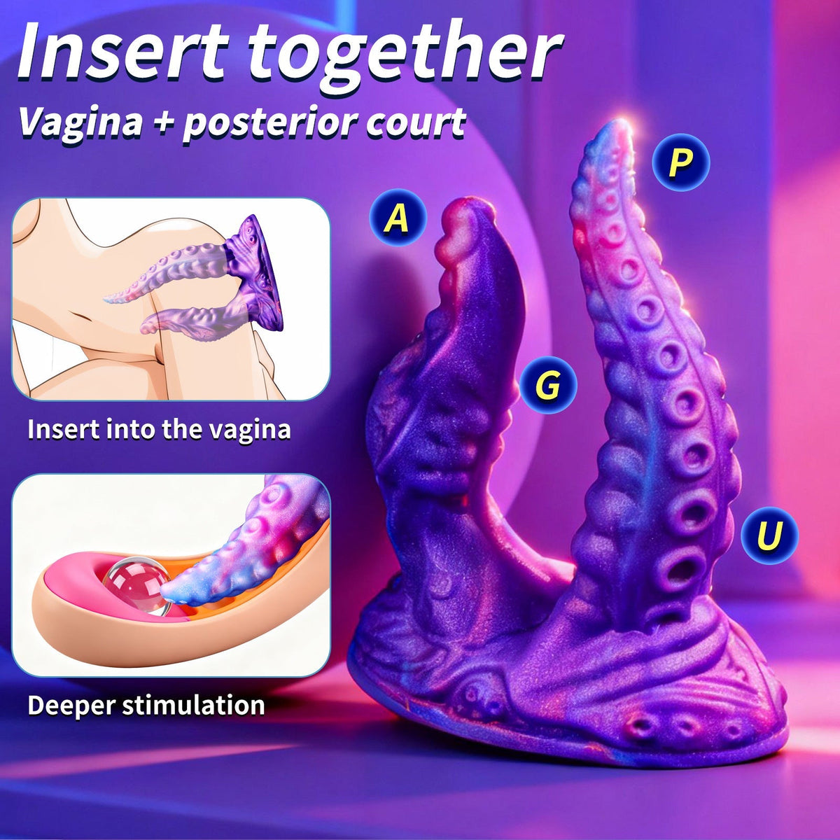 Schemat ustawienia dwóch ramion podwójnego dildo
