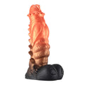 Dragon dildo z kolcami widoczne z boku