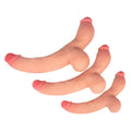 Podwójne realistyczne dildo — zbliżenie realistycznej faktury