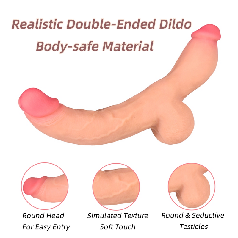 Podwójne realistyczne dildo — widok poziomy