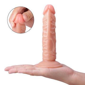 Małe realistyczne dildo silikonowe z przyssawką