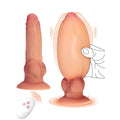 Pompowane dildo z węzłem, pilotem i przyssawką