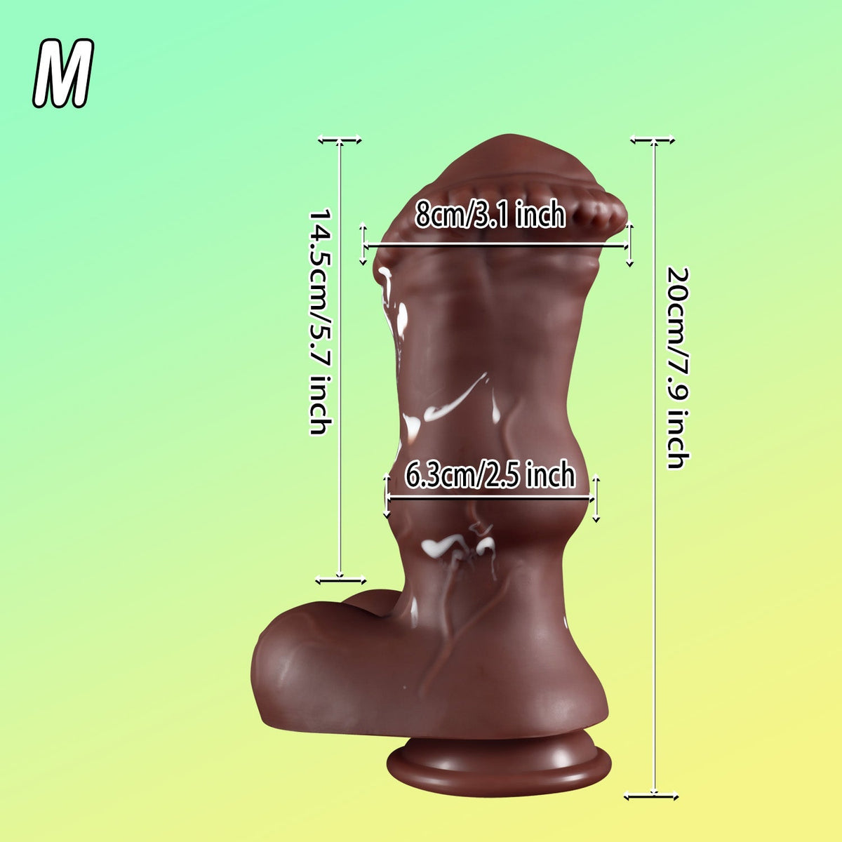 Brązowe dildo fantasy w rozmiarze M – wymiary