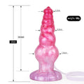 Pompowane dog dildo z podwójnym węzłem — schemat wymiarów dziesiątego wariantu