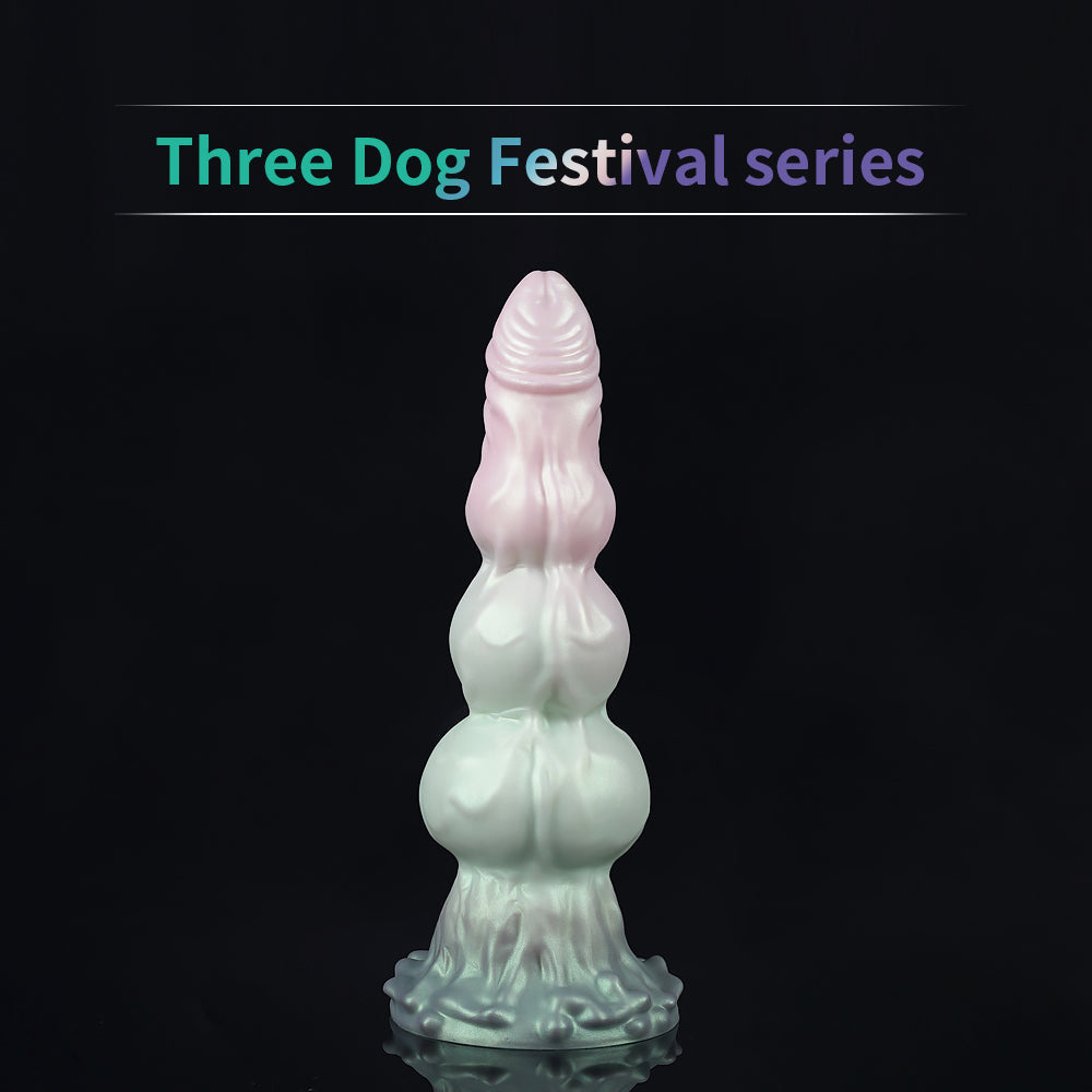 Dildo fantasy w biało-zielonym wariancie kolorystycznym