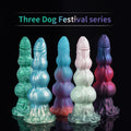 Dog dildo z trzema węzłami i przyssawką