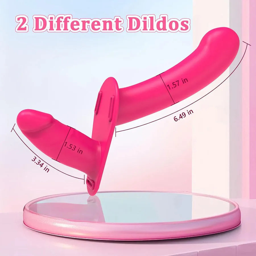 Wymiary dwóch ramion strap on dildo