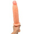 Beżowe dildo w kształcie kukurydzy z pierścieniem i uchwytem